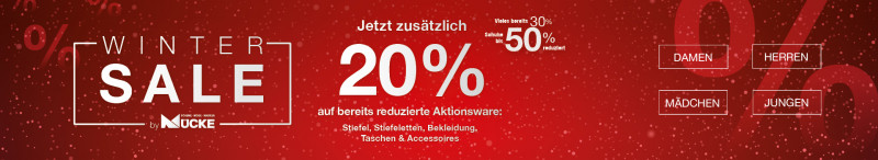 Winter-Sale bei Mücke! Jetzt zusätzlich 20% auf bereits reduzierte Aktionsware!