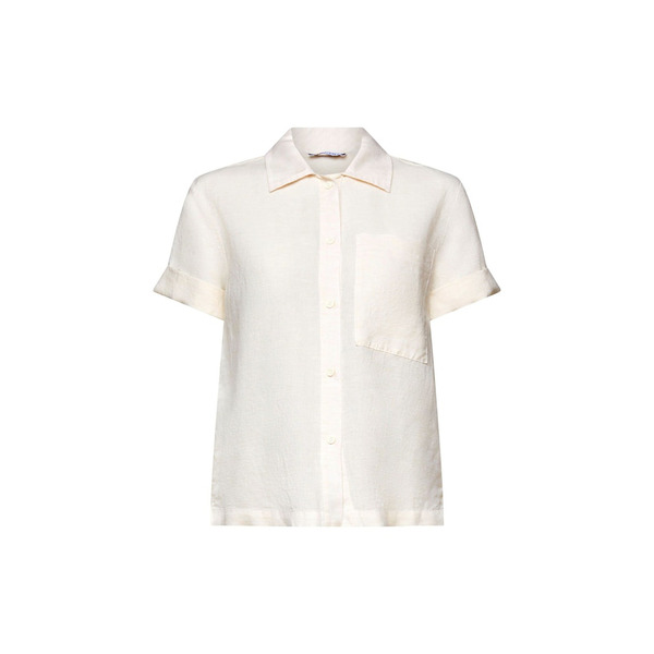 ESPRIT Kurzarmblusen Linen Shirt 