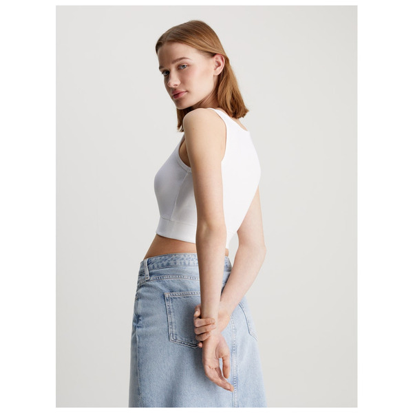 CK Jeans Tops WOVEN LABEL RIB CROP V-NECK TO 