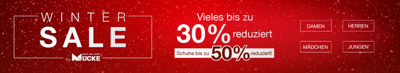 Winter-Sale bei Mücke! Vieles bis zu 30% reduziert. Schuhe bis zu 50% reduziert! 